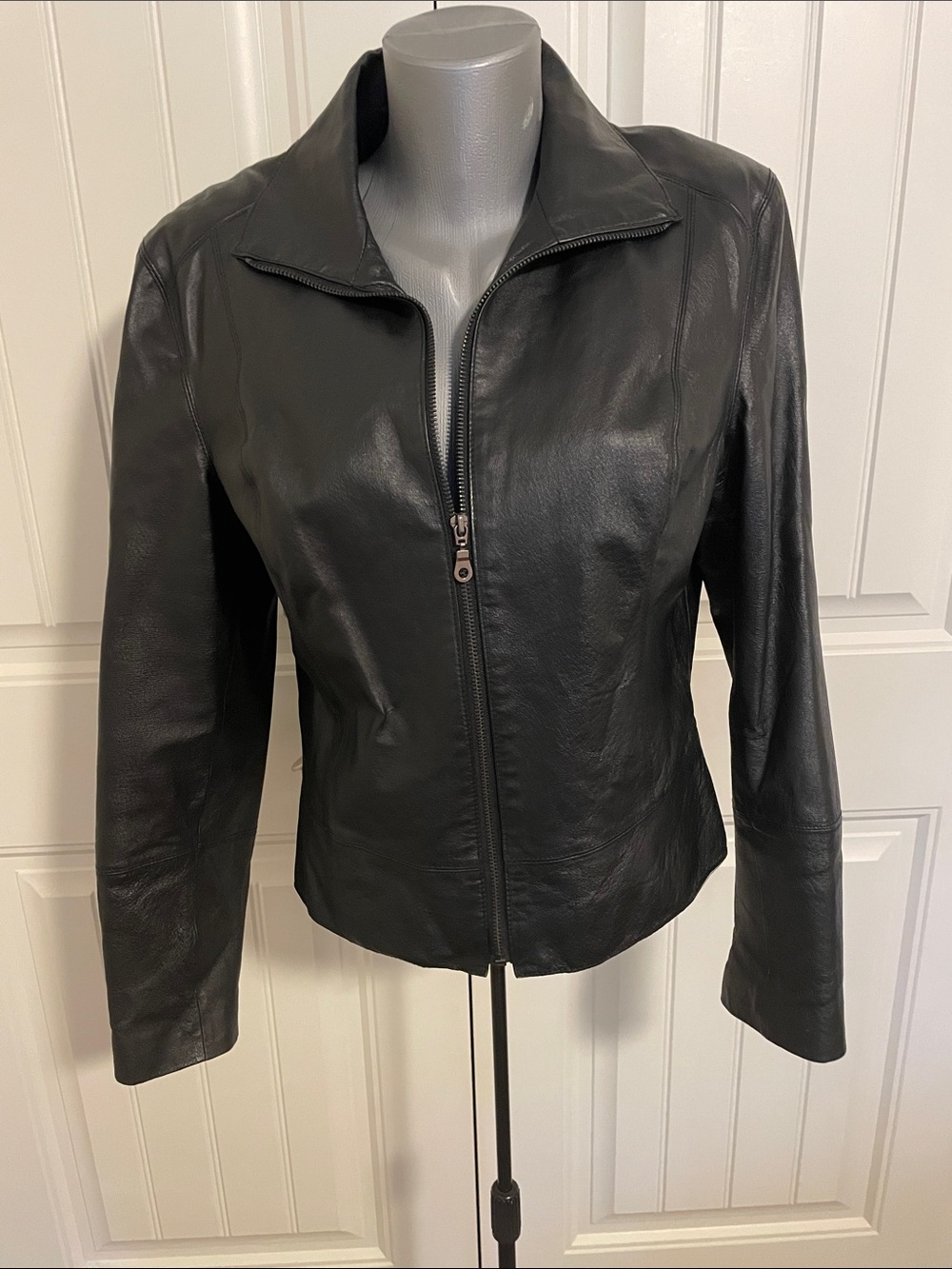 JohnPaulRichard Black Leather Zip Jacket